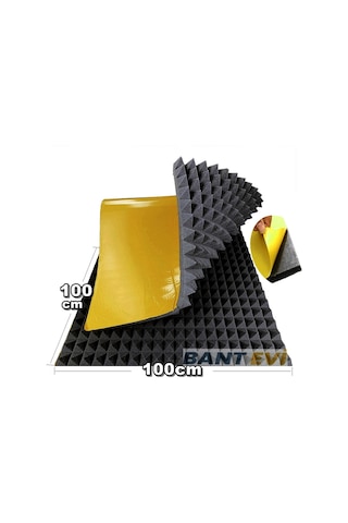 Akustik Piramit Sünger 100x100cm Yapışkanlı Ses Yalıtım Süngeri