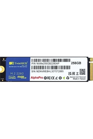 256 Gb Twınmos M.2 Pcıe Nvme 3600/3250 Nvme256gb2280ap