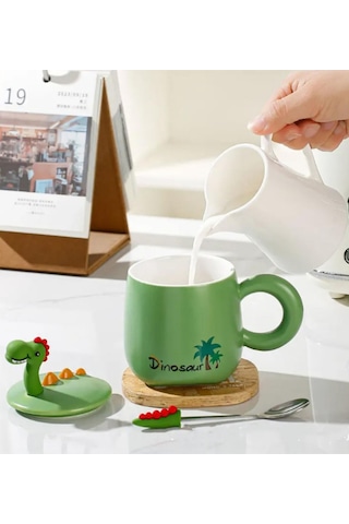 Dinazor Figürlü Seramik Kupa 1937 Sarı