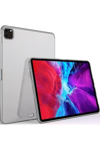 Apple Uyumlu iPad Pro 4. Nesil M2 2022 11 Inç Tablet Şeffaf Kılıf Silikon Transparan Y Kılıf