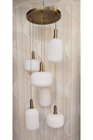 Modern Tasarım Avize 6 Lı Sarı