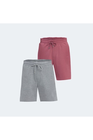 Slazenger VIRTUALLY 2 li Set Erkek Gri -Gül Şort