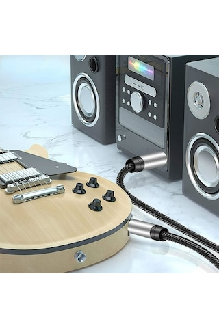 6.3 Mm Mono Gitar Anfi Ara Bağlantı Kablosu Ts Mono Jaklı Kablo 10m