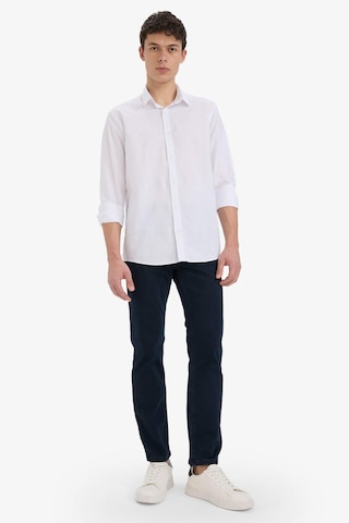 DeFacto Regular Fit Polo Yaka Keten Yazlık Uzun Kollu Beyaz Gömlek E1729AX25SPWT34