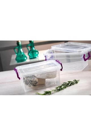 Asude 1,25 Lt Plastik Saklama Kabı 2 Adet 13x20x8 Şeffaf