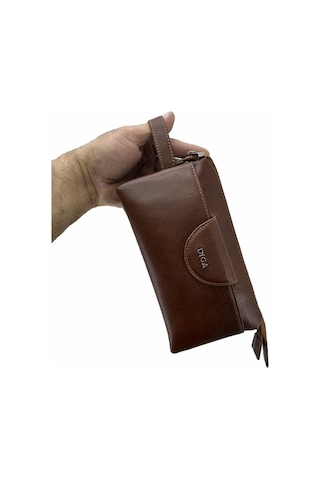 Çanta Yurdu Diga Hakiki Deri 3006 Dopp Kit El Çantası Taba Taba