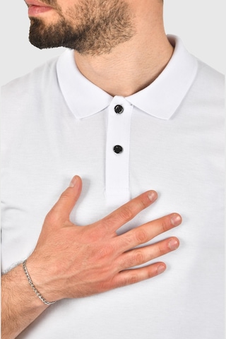 Deepsea Erkek Beyaz Dar Kesim Pamuklu Polo Yaka Tişört Slim Fit Nefes Alan Kıvrılmaz Polo Yaka Tişört 2503022 Beyaz