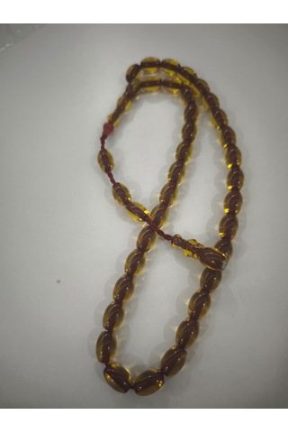 Zeyzun Usta İmzalı Sıkma Kehribar Tespih 9x13,5 Mm Beyzi Kesim