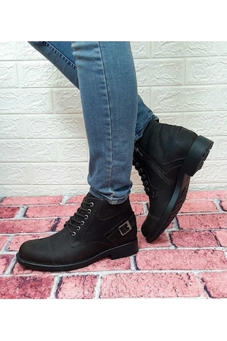 Voyager 4327 Bağacaklı Fermuarlı Aksesuarlı Hakiki Deri Erkek Bot