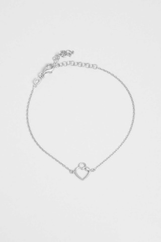 So Chic İlk Aşk 18 Ayar Beyaz Altın Kaplama 19 Cm Gümüş Bileklik Rodyum