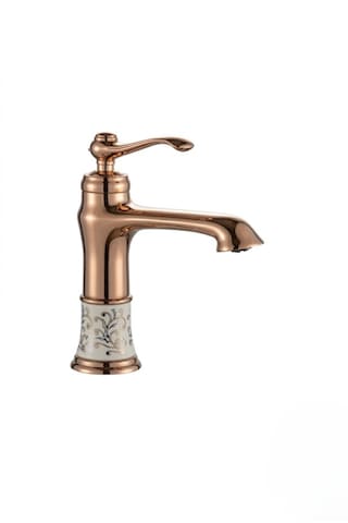 Victoria Gold Porselen Gövde Lavabo Bataryası Bakır