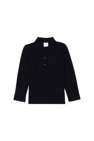 U.S. Polo Assn. Kız Çocuk Siyah Polo Yaka Basic Sweatshirt 50316836-VR046