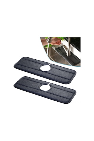 Yaozixa Mutfak Lavabo Sulu Kaçırma Engelleyici, 4 Adet Mikrofiber Su Emici Ped, 14x37 Cm, Anti Kayma, Ev/banyo/rv Kullanıma Uygun