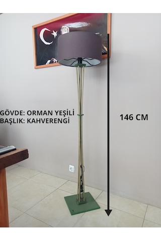 Ahşap Ayaklı Lambader- Köşe Aydınlatma- Orman Yeşili Kahverengi Ahşap Ayaklı Lambader- Köşe Aydınlatma- Orman Yeşili Kahverengi