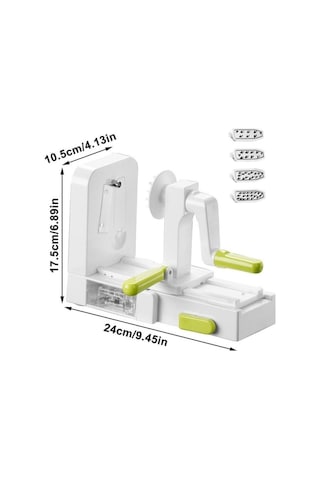 Primepickings Rende Sebze Patates Spiral Dilimleyici Whirlwind Meyve Sebze Spiral Makinesi, Renk: Beyaz Diğer