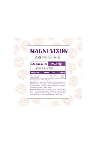 Negans Magnevixon Magnezyum 250 mg Vitamin B6 10 mg 30 Şase