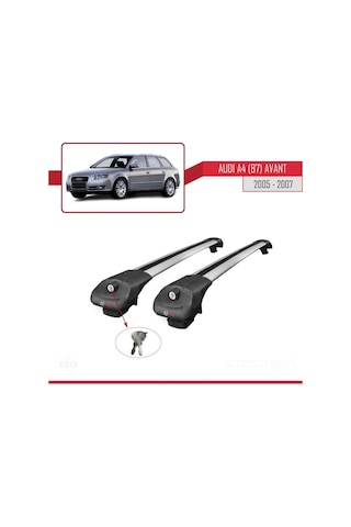Audi A4 B7 Avant 2005-2007 Arası İle Uyumlu Ace-1 Ara Atkı Tavan Barı Gri