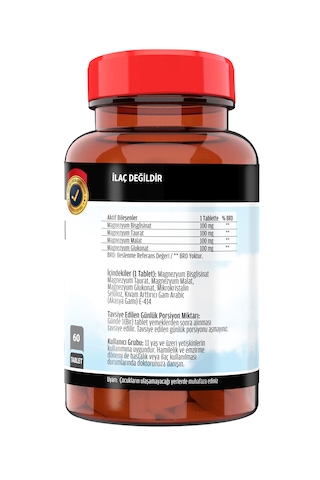 Magnezyum Bisglisinat Malat Taurat Glukonat 60   Tablet