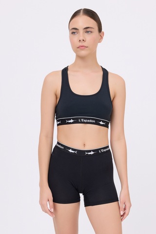 Athleshorts Yüksek Bel Kadın Uzun Boxer Şort-3271 Siyah