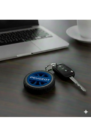 Peugeot Uyumlu Özel Tasarım Anahtarlık - Premium Hafif Ve Dayanıklı Mavi