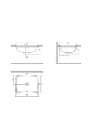 Turkuaz Seramik Cerastyle 40 x 55 CM Tezgah Altı Lavabo