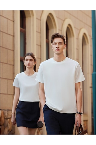 New Performance Premium Basic T-shirt 67.1% Naylon 22.0% Pamuk 10.9% Spandex Beyaz