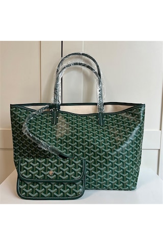 Büyük Kapasiteli El Çantası Mumya Çantası Cüzdan Hediye Kadın Yeşil L Diğer