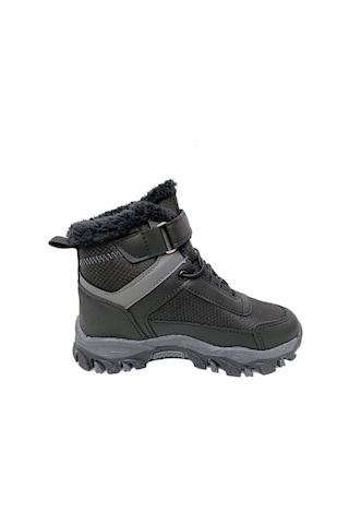 Callion 06f Deri Çocuk Sneakers Bot Siyah Füme Siyah