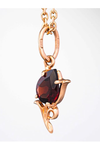 Uvelirnye Tradicii Doğal Granat Taşlı 925 Ayar Gümüş Kolye 403045705