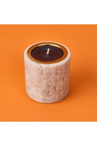 Kpmm Marble Şamdan Mumluk - Bej - 6 Cm Renkli