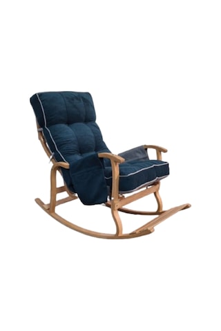 Enda Home Mosso Çift Minderli Ahşap Sallanan Sandalye Tv Baba Koltuğu Dinlenme Koltuğu Petrol Yeşili - Gri