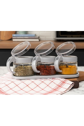 Madame Coco Lavem 3lü Baharatlık 1kbhrt004428x10x9,5 Cm-soft Gri