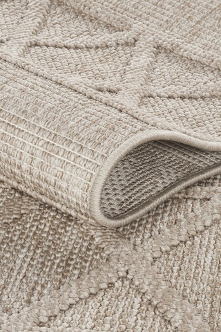 Mariesse Home Naturel Bukleli Yumuşak Dokulu Iskandinav Yolluk Dokuma Halı Oturma Odası Mutfak Halısı Koridor Doha Yolluk 611 Bej