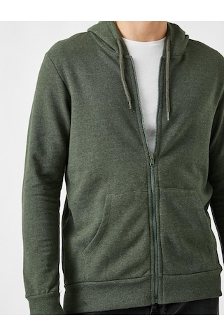 Ltb Vınee Fermuarlı Hırka Sweatshirt Kapüşonlu 1784 Haki