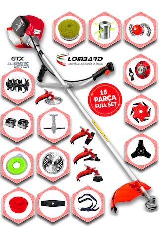 Cros Lombard İtaly Bravento 628 X Seri Yan Tırpan+ Akrobat Çapalama + Toprak Eşeleme 15 Parça Arazi Seti