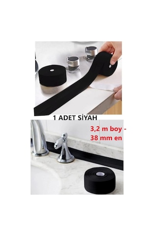 Siyah Su Sızdırmaz Geçirmez Bant Lavabo Küvet Duş Kenar Bandı