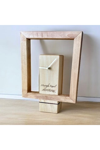 El Yapımı Ihlamur Ağacı Kişiselleştirilebilir Masa Saat