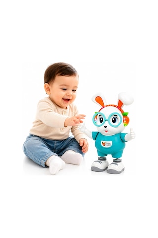 Dans Eden Sevimli Tavşan Robot 25 Cm Işıklı, Sesli Ve Pilli