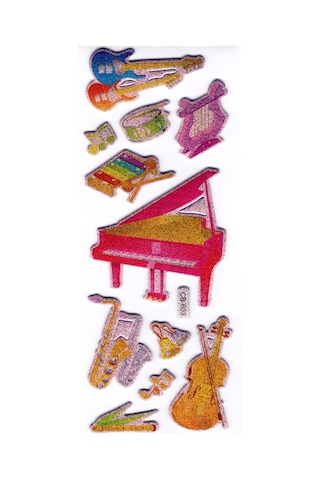 Sticker Kabartmalı Stiker Defter, Planlayıcı Müzik Aletleri Cb603 16x7 Cm