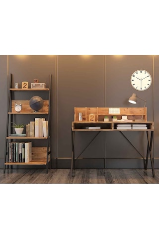 Avmpark Avmpark Yanke Çalışma Masası+Kitaplık Atlantik Çam