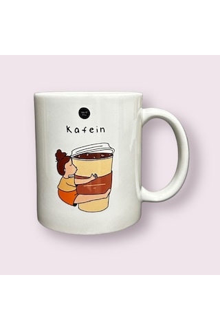 Kafein Temalı Yazılı Baskılı Kupa