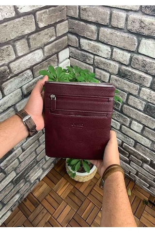 Guard Bordo Hakiki Deri Omuz Askılı Çanta Bordo