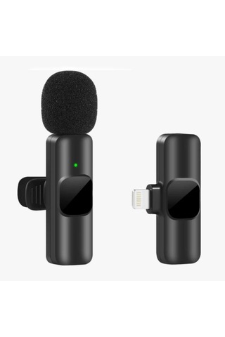 Kablosuz Yaka Mikrofonu Typec Uyumlu İphone Dönüştürücülü Android İphone Uyumlu Mikrofon