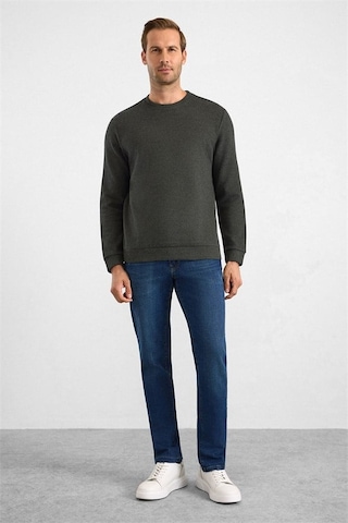 Süvari Haki Regular Düz Bisiklet Yaka Sweatshirt Ssw2013700003-yh1