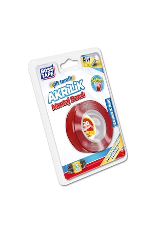 Şeffaf Çift Taraflı Akrilik Montaj Bandı-24 MM/2mt