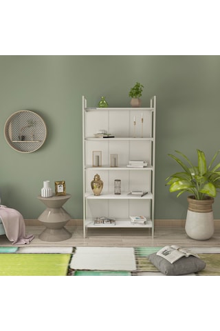 Decorfers Lıvre Plus 90'lık Kitaplık Beyaz