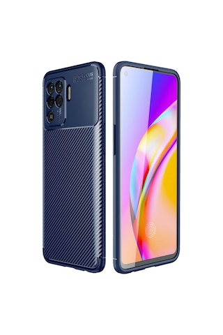 Oppo Reno 5 Lite Kılıf Karbon Tasarım Negro Silikon Kapak