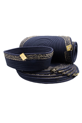 Tekli Hasır-jüt Düz Amerikan Servis Supla 35cm X 35cm Lacivert