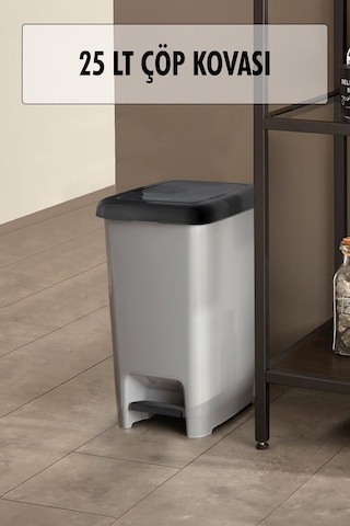 25 Litre Basmalı Çöp Kovası Çok Renkli