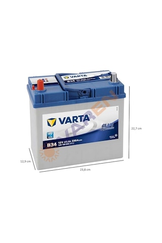 Varta Blue Dynamic 12V 45 Ah Amper B34 Ters Kutup Akü